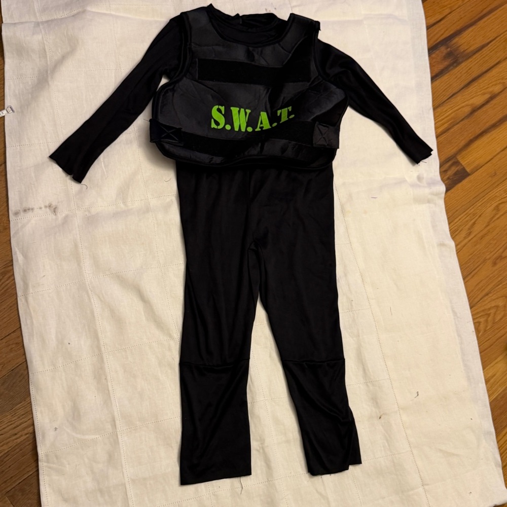 Rubie's 2-Piece Black SWAT Costume Size M (7-8 yo)